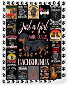 Dachshund Throw Blanket Dachshund Dog Pattern Blanket Super Soft Cozy Blanket Gifts for Women Men Dachshund Dog Lovers Warm Plush Fleece Blanket Home Decor for Couch Bed Chair Living Room 50"X40"