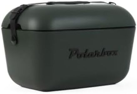 Kühlbox | Passive Kühlbox | Kühltaschen Polar in Retro Vintage Design aus Kunststoff mit polystyrol (Airpop) thermische Isolierung (Schwarz, 20 L)