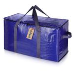 Uhogo 110L 6 Pack Heavy Duty Extra Large Storage Bags - Thicker Waterproof Storage Bags with Zips for Moving, Travelling, Camping, University, Garden Tools, Holiday Decorations Storage - Blue