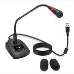 USB Computer Microphone, Unidirectional Condenser Desktop/Laptop/PC Mic,Mute Button with LED Indicator, Suitable for Windows, Mac, Zoom, YouTube, Skype, Recording, Gaming, Podium, Court Conference