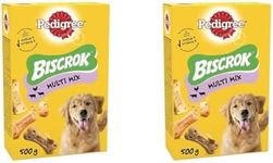 Pedigree Biscrok Multi Mix - Dog Treats - Bone-Shaped Biscuits - 500 g (Pack of 2)