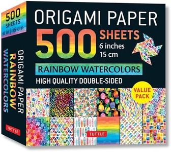 Origami Paper 500 sheets Rainbow Watercolors 6" (15 cm): Tuttle Origami Paper: High-Quality Double-Sided Origami Sheets Printed with 12 Different Designs (Instructions for 5 Projects Included)