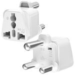 UK to South Africa Plug Adapter, 2 Pack Universal UK EU US AU to 3-Pin Type M Big South Africa Power Travel Converter for South Africa/Namibia/Swaziland/Lesotho/Bhutan/Botswana, etc (Type M-White)