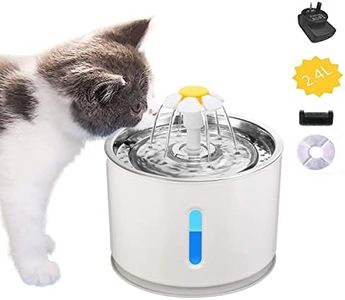 2.4L Stainless Steel Top Cat Water Fountain Ultra Silent Pet Fountain Automatic Drinking Water Dispenser for Cats, Dogs with AU Plug