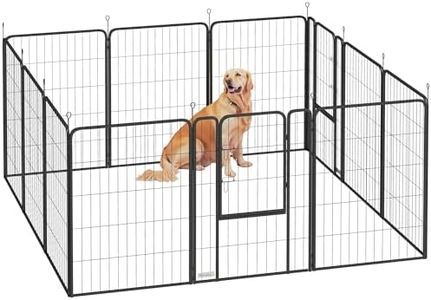 PawHut Dog Pen, 12 Panel Puppy Pen, Steel Dog Playpen, for Medium Breeds, 100cm Tall, Black
