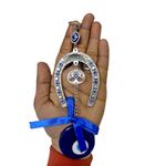 DT DECTONE Metal Evil Eye Hanging New Horse Shoe Design Protection From Negative Energy Feng Shui Gift Item, New Blue Horse Shoe