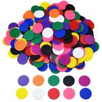 Smartdealspro 300pcs 1 Inch 10 Colors Opaque Plastic Learning Counters Counting Mini Poker Chips Game Tokens (Without Edge)