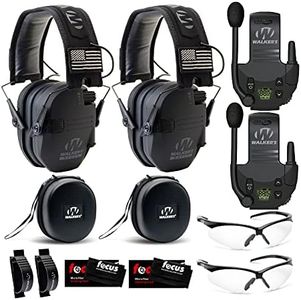 Walker's Razor Slim Electronic Hearing Protection ULTIMATE RANGE BUNDLE, Black Patriot, 2 Pack (12 Items)