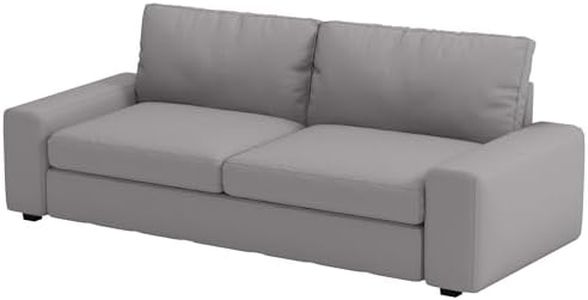 HomeTown Market The Heavy Cotton KIVIK Three Seat (Not Loveseat) Sofa Cover Replacement is Custom Made for IKEA Kivik 3 Seater Sofa Slipcover Only. Light Gray