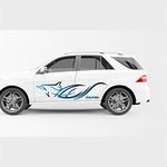 BIRD'S MIND Car Side Decal Stickers Exterior Graphics Both Side Stripes Dolphin Stickers Exterior Car Door Vinyl Printed Strips All Universal Car Decorative Body Multicolored L x H 103 Cm x 26 Cm