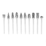 Carbide Burr Set, 2.35mm Shank Tungsten Steel Double Cut Rotary Burr Set, Rotary Files Bits for Drilling, Metal Carving, Engraving, Polishing