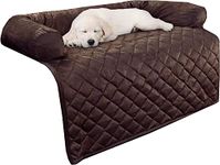 Fluffy's Couch Cover for Dogs Collection – Pet Furniture Protector with Neck Bolster, Quilted Velvet Fabric and Fiber Base Layer Brown