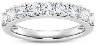 Shop QSE 0.50 Carat Lab Grown Diamond Wedding Band Ring for Women - 14K White Gold Half Eternity Anniversary Wedding Bands for Women Jewelry Birthday Gifts for her EF Color VS Clarity Size 7