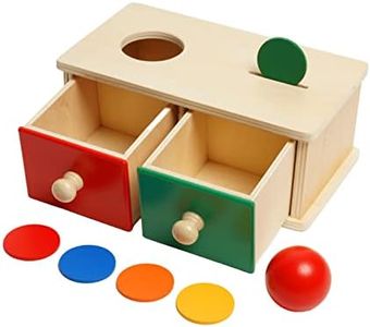 Siairo Juguetes Montessori para Monedas y Bolas para niños pequeños, Caja de permanencia de Objetos 2 en 1 para bebés y niños en Edad Preescolar
