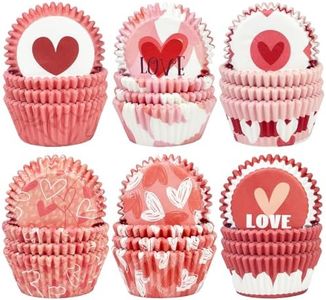 qiqee Valentine 300-Count Cupcake Liners Standard Cupcake Cups 6 Design Cupcake Papers Baking Cups Cupcake Wrappers (Standard Size)