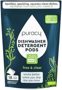 Puracy Dishwasher Pods, Natural Dishwasher Detergent, Free & Clear Dish tabs - Enzyme-Powered, Spot & Residue Free - TikTok Trend Items, Must Haves from TikTok Made Me Buy It (18 Count, 1 Pack)