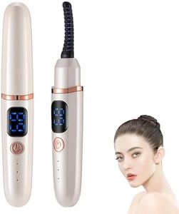 DOOCECIY Heated Eyelash Curler, Portable USB Rechargeable, 3 Heating Modes (White)