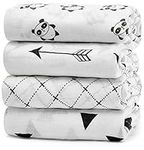 KiddyCare Baby Muslin Swaddle Nursery Blanket for Newborns | Baby Receiving Blankets for Boys/Girls, Preemie Swaddle | Baby Cotton Blanket Gift for Newborn Hospital Babies Unisex 4-Pack