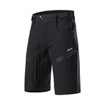 ARSUXEO Men's Cycling Shorts Loose Fit Bike Bottom with Moisture-wicking Waistband 2006 black L