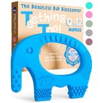 BABY ELEFUN Cute Baby Boy Gift - BPA Free Silicone Teething Ring - Effective & Easy to Hold Teether - Elephant Teething Rings - Teethers Best for Babies 3 4 6 12 Months, Infants, Baby Shower Gifts