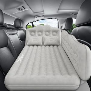 Uncle elk Car Air Mattress Bed: Inflatable Back Seat Air Mattress for SUV, Thick Camping Sleeping Pads with Pillows Air Pumps, Sedan, Truck, SUV, Grey