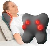 Bob and Brad Back Massager with Heat, EZBack Shiatsu Neck Massagers Corded Massage Pillow for Pain Relief, Deep Tissue Kneading Electric Massager Pad for Shoulder,Back,Legs, Gifts for Men Women