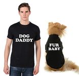 The Tee Shop Pet & Parent Matching Pair-up Cool Funny Quote Printed T-Shirt for Dog Cat Owners | Dog Daddy (Human - L, Pet - S)