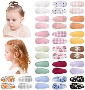 YHXX YLEN 40 PCS Snap Hair Clips for Girls Flower Patterns Toddler Hair Clips 1.5"" Wrapped Mini Baby Hair Clips Cute Baby Girls Fine Hair Barrettes Hair Accessories for Baby Girls Infants Toddler