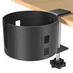 Large Desk Cup Holder, YYP Anti-Spill Cup Holder for Desk or Table, Sturdy and Durable, Easy to Install, Enough to Hold Coffee Cups, Water Bottles, Pencil Pen Holder,Black