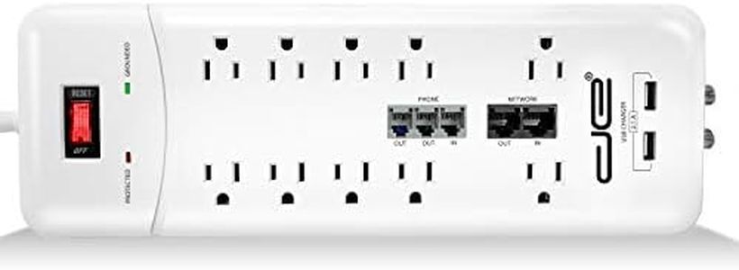 Digital Energy 10-Outlet Straight Plug 4050 Joules Heavy Duty Surge Protector (25 FT, WHT)