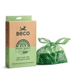 Beco Strong & Large Poop Bags - 120 Loose packed with Tie Handles - Box Dispenser - Unscented Dog Poo Bags