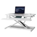 SYGA Height Adjustable Standing Table Computer Lifting Laptop Desk Converter Desk Lifting Legs 80 X 40 X 15 Cm (White) | Black Finish