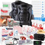 72HRS Deluxe Emergency Preparedness Kits - 3 Day Survival Backpack or Bug Out Bags for Earthquake, Hurricane, Tornado, Flood, Tsunami, Wildfire, Bad Weather and Other Disasters (3 Person, Black)