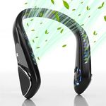 Kternay Bladeless Neck Fan - 6000mAh Portable Personal Fan, Hands-Free Battery Operated Fans USB Rechargeable (Black)