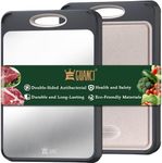 Cutting Board Double Sided, GUANCI Large Size 16”×11”, 316 Stainless Steel Cutting Board for Kitchen, Food-Grade, Stainless Steel and Wheat Straw PP, Easy to Clean