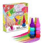 TBC Finger Crayons for Toddlers Set of 16 Baby Paint Crayon Washable Kids Easy Palm Grip Art Craft Non-Toxic Stackable Toys for Boys and Girls Children