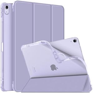 Fintie SlimShell Case for iPad Air 13-inch (M2) 2024 - Lightweight Soft TPU Protective Stand Back Case with Pencil Holder, Translucent Frosted Cover, Auto Wake/Sleep, Lilac Purple