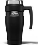Thermos Stainless King Matt Black Travel Mug (470ml), Reusable Insulated Stainless Steel Coffee Cup for Hot or Cold Drinks, Vacuum Sealed Water Flask with a Leak-Proof Lid, 7hr Hot/18hr