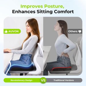 AUVON Memory Foam Seat Cushion – Ergonomic Pressure Relief Pad