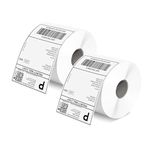 MUNBYN 4x6 Inch Direct Thermal Labels, 1000 Labels/2 Rolls(500 Pcs per Roll), Shipping Label Paper for Printers, Permanent Adhesive Mailing Postage Labels Packages, White, Extra Large