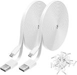 2 Pack 16.4FT Power Extension Cable Compatible with WyzeCam,WyzeCam Pan,KasaCam Indoor,NestCam Indoor,Blink,Amazon Cloud Cam,USB to Micro USB Durable Charging and Data Sync Cord (White)