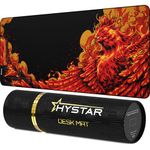 Hystar Extended Gaming Mouse Pad | 5mm Thick, Waterproof Surface, Smooth Polyester Fabric, and Natural Rubber Base | Mythic Phoenix (XXL 36" x 16")