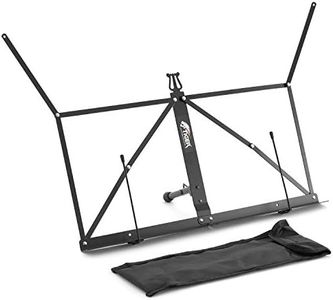 TIGER MUS25-BK Desktop Sheet Music Stand - Collapsible Tabletop Music Stand with Carry Bag - Black