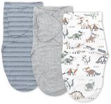 Ingenuity SwaddleMe Monogram Collection Swaddle, 3-Pack, for Ages 0-3 Months - Dino Mite