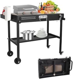 Sidasu Blackstone Griddle Stand,Portable Grill Table for Blackstone Griddle,Foldable Outdoor Grill Cart with 4 Wheels for Blackstone 17" or 22", BBQ Prep Table Double Shelf for Patio, Backyard