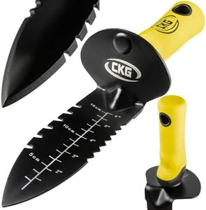 CKG Metal Detecting Shovel, Heavy Duty Double Serrated Edge Digger - Metal Detecting Digging Tool with Sheath - Digging Knife for Gardening Trowel Hunting Camping, Weeding, Planting & Treasure Hunting