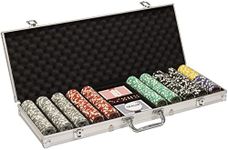 500 Count The Ultimate Poker Set – 14 Gram Clay Composite Chips with Aluminum Case, Playing Cards, & Dealer Button for Texas Hold’em, Blackjack, & Casino Games by Brybelly