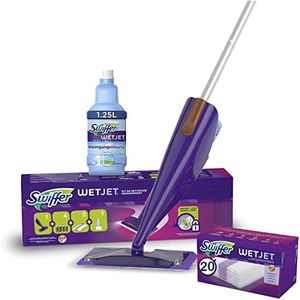 Swiffer Wetjet - Scopa Spray, Set Base -scopa 2-in-1 dotato con spray a Double-Jet a capacita da 500 ml, 14 x 11.1 x 69.5 cm