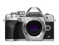 Olympus OM-D E-M10 Mark IV Micro Four Thirds System Camera, 20 MP sensor, 5-axis image stabilizer, selfie LCD screen, electronic viewfinder, 4K video, powerful AF, Wi-Fi, silver