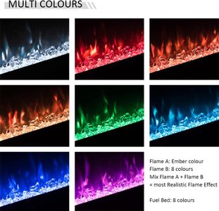 FLAMME 50" Slim Electric Fireplace – Wall Mounted, Modern Design